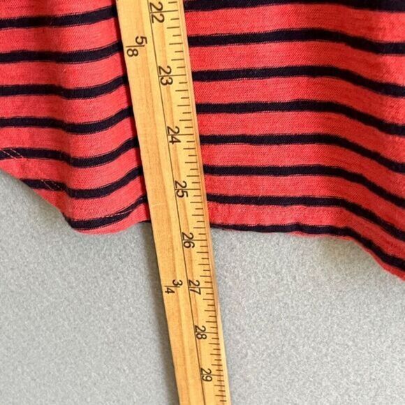 Cut Loose Long Sleeve Top XS Striped Red/Navy Ruched Back Nautical Lagenlook - Picture 8 of 12